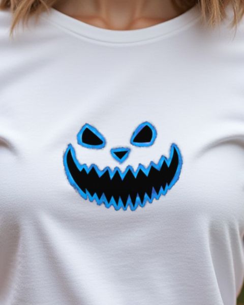 Spooky Halloween Face 2 in Blue - Halloween Design
