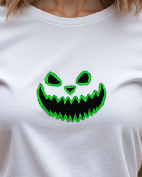 Spooky Halloween Face 2 in Green - Halloween Design