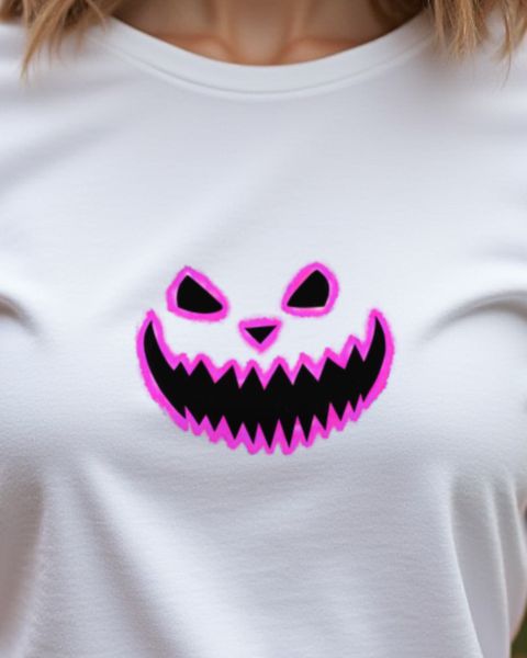 Spooky Halloween Face 2 in Pink - Halloween Design