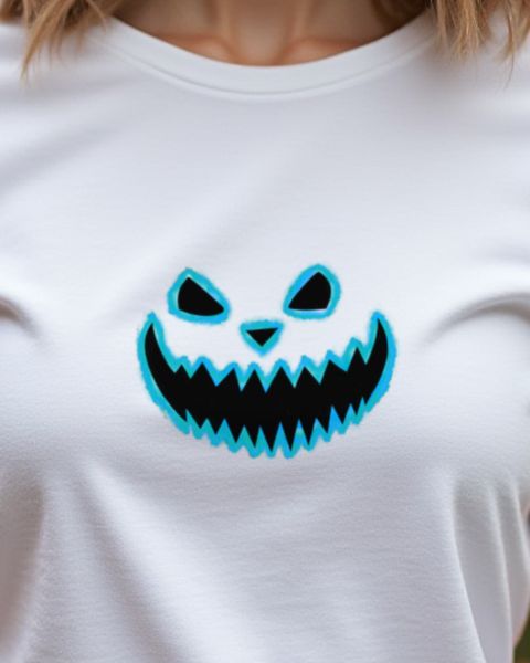 Spooky Halloween Face 2 in Turquoise - Halloween Design