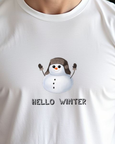 Schneemann - Hello Winter - Fröhliches Winter Motiv