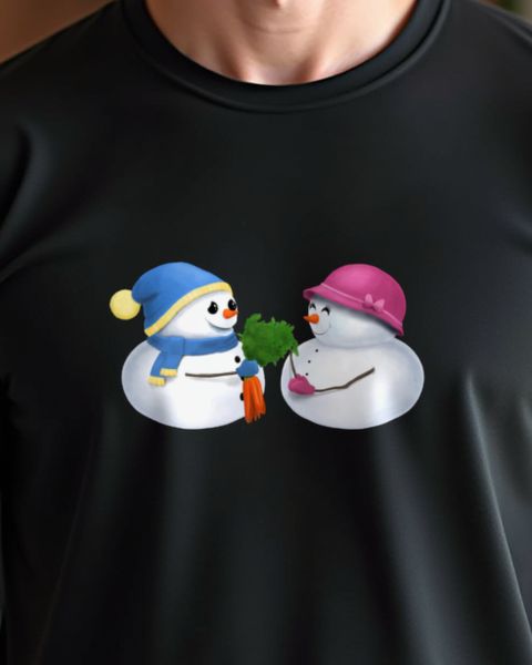 Schneemann Paar - Süßes Pärchen Motiv für den Winter