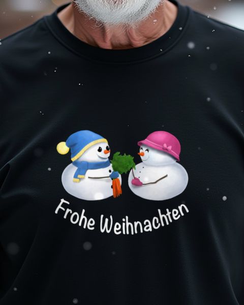Schneemann Pärchen wünscht Merry Christmas - Paar Motiv