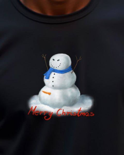 Böser Schneemann mit Schal - Merry Christmas - Grimmig