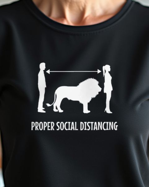 Proper Social Distancing Löwe - Lustiges Abstand Motiv