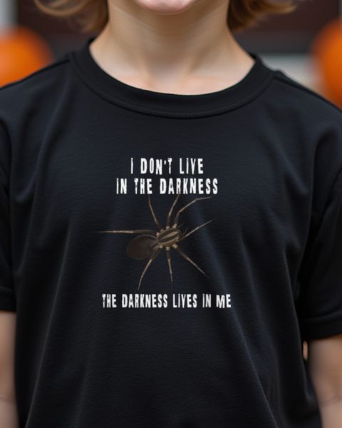 Spider - Darkness Lives in Me - Gothic Halloween Saying