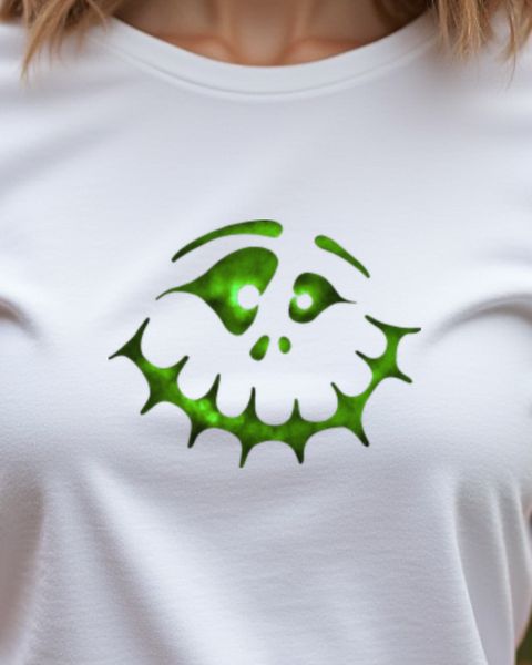 Spukiges Halloween Gesicht 5 in Grün - Halloween Motiv