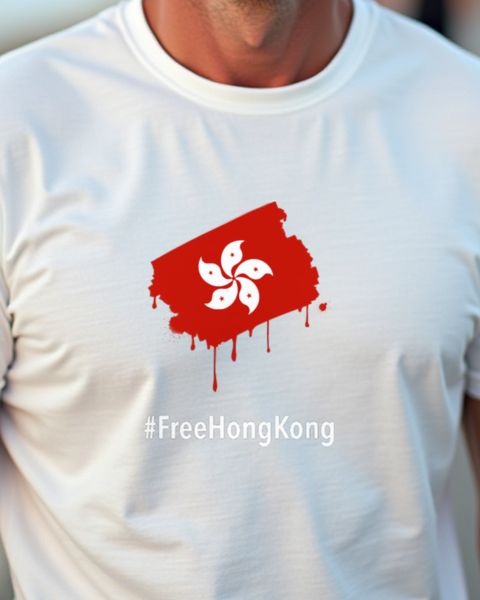 #FreeHongKong - Bauhinia Flagge in Rot