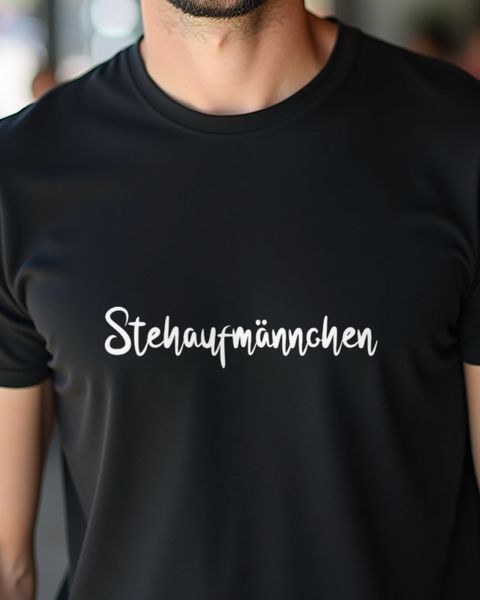 Stehaufmännchen - Schriftzug für Kämpfer mit Humor