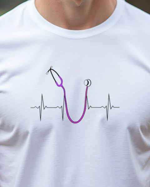 Stethoskop mit Herzschlag Linie - Krankenschwester Geschenk