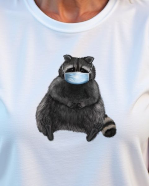 Sweet Raccoon with Face Mask - Double Masked