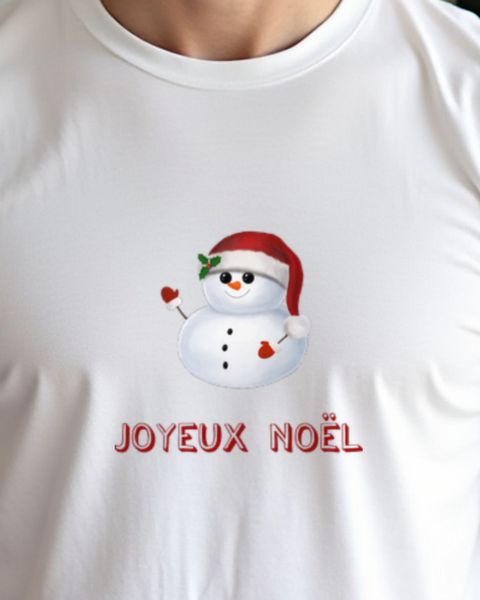 Süßer Weihnachtsschneemann Joyeux Noël - Weihnachtsshirt