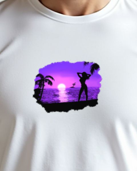 Sunset Girl in Violet - Purple Summer Vacation Design