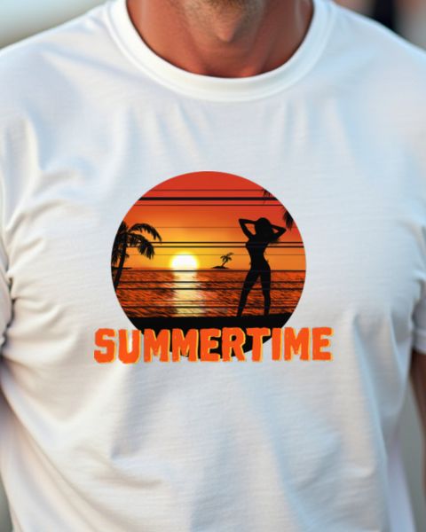 Summertime Sunset Girl - Ocean Vacation Beach Design