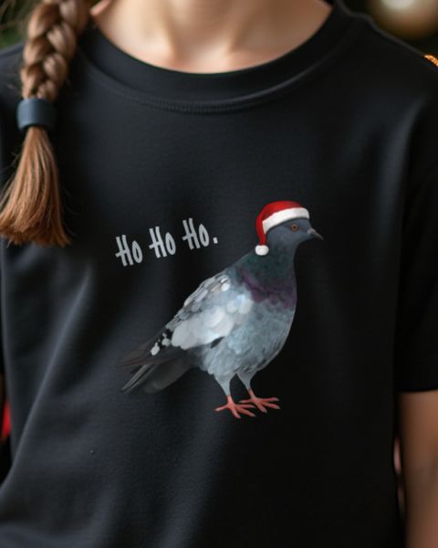 Taube Ho Ho Ho - Lustige Weihnachtstaube Motiv
