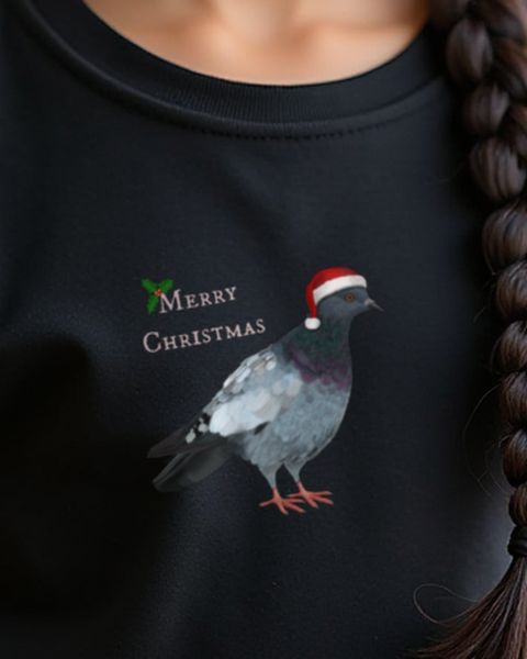 Taube wünscht Merry Christmas - Weihnachtstaube Motiv