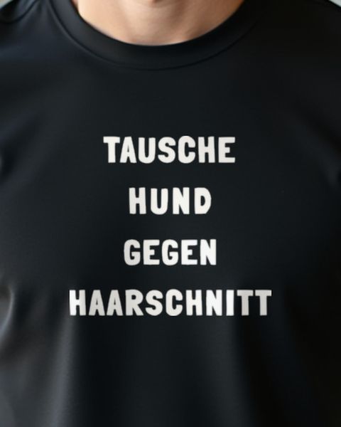 Tausche Hund gegen Haarschnitt - Lustiger Friseur Spruch