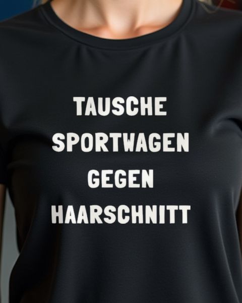 Tausche Sportwagen gegen Haarschnitt - Friseur Spruch