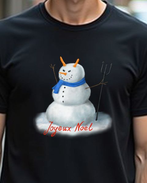 Teufels-Schneemann Joyeux Noël - Französische Weihnacht