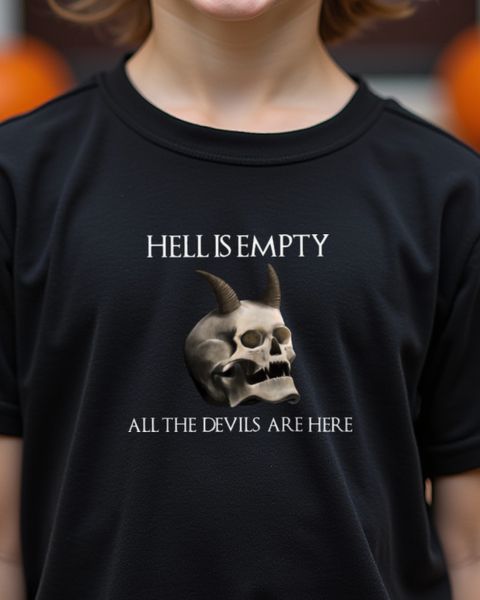 Totenkopf Hölle leer Teufel unter Menschen - Gothic Shirt