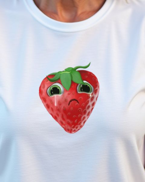 Traurige aber süße Erdbeere - Niedliches Obst Motiv