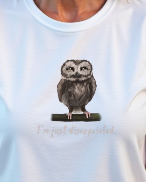 Enttäuschte Eule - Lustiges Eulen Shirt für Eulenfans