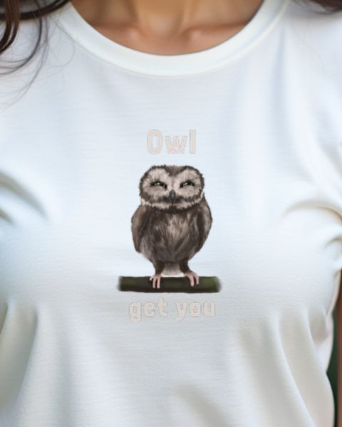 Eulen-Wortspiel Owl get you - Geschenk für Eulenfans