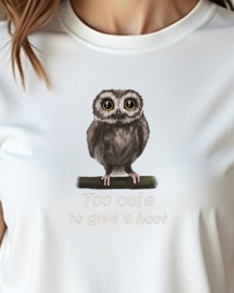 Eule Spruch Too Cute to Give a Hoot - Geschenk für Sie