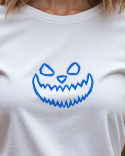 Unheimliches Halloween Gesicht 3 in Blau - Halloween Motiv