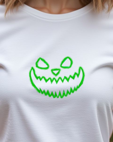 Unheimliches Halloween Gesicht 3 in Grün - Halloween Motiv