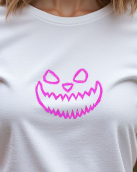 Unheimliches Halloween Gesicht 3 in Pink - Halloween Motiv