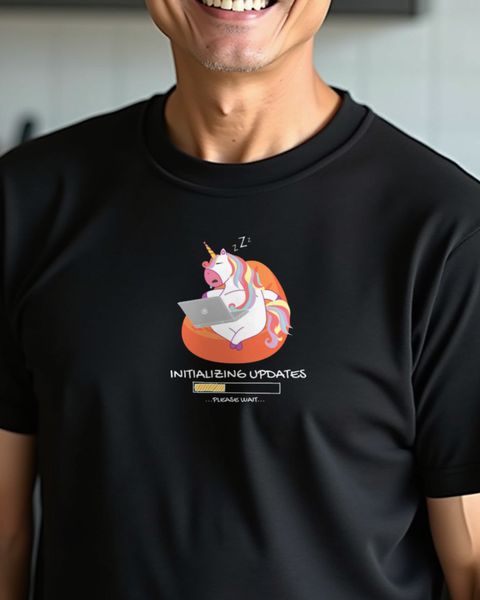 Unicorn Sleeps and Waits for Updates - Einhorn Laptop