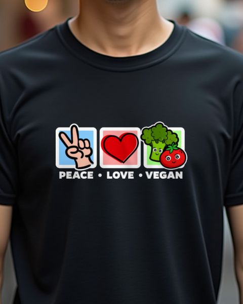 Lieblingsmotiv für Vegan Fans - Peace Love Vegan