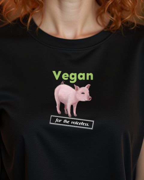 Vegan für alle ohne Stimme - Schweinchen Veganer Spruch