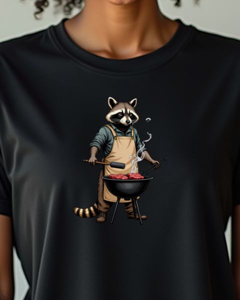 Waschbär als Grillmeister – Gravur ohne Text