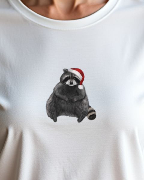 Waschbär als Weihnachtsmann - Süßes Waschbär Weihnachten