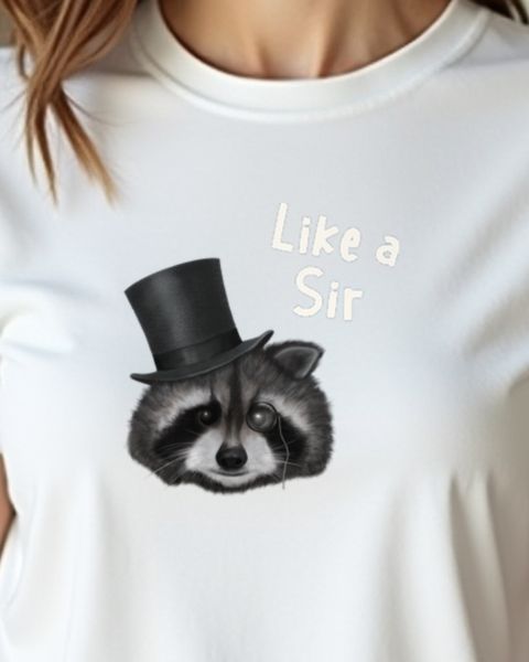 Raccoon Like a Sir - Gentleman with Monocle and Bowler Hat