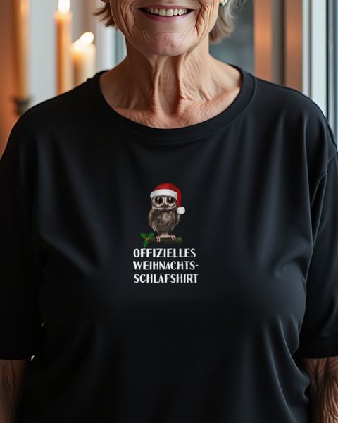 Weihnachts Schlafshirt Eule - Lustiges Motiv