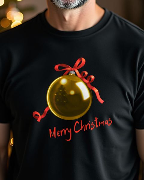 Gold Christmas Ornament - Festive Holiday Bauble Design
