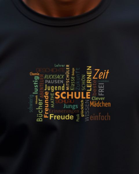 Wortwolke Schule Freunde Lernen - Geschenk Schulzeit
