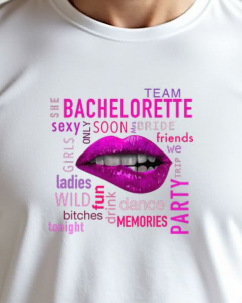 Team Bachelorette Wortwolke - JGA Shirt für Frauen
