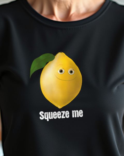 Zitrone Quetsch mich - Lustiger Obst Spruch mit Zitrone