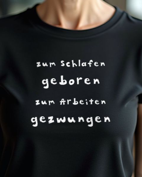 Zum Schlafen geboren zum Arbeiten gezwungen - Spruch
