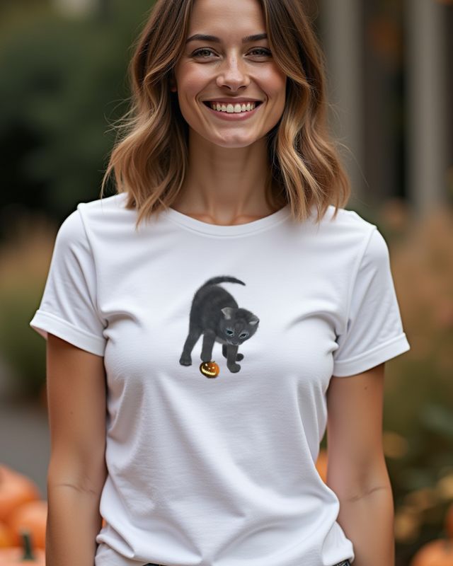 Kätzchen im Halloween Kürbis - Süßes Katzen Halloween – T-Shirt