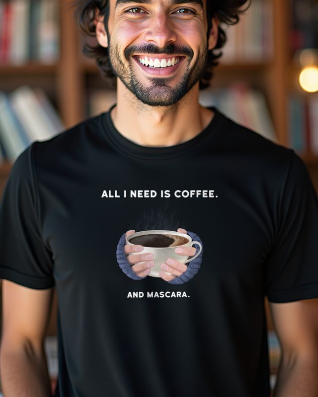 Coffee and Mascara - Cute Coffee Saying for Women β T-Shirt