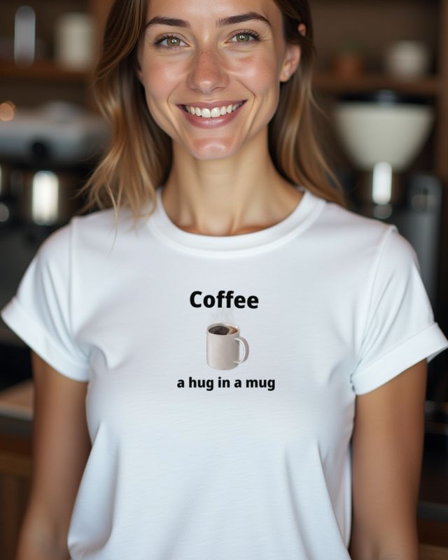 Kaffee ist eine Umarmung - Coffee Hug in a Mug Motiv – T-Shirt