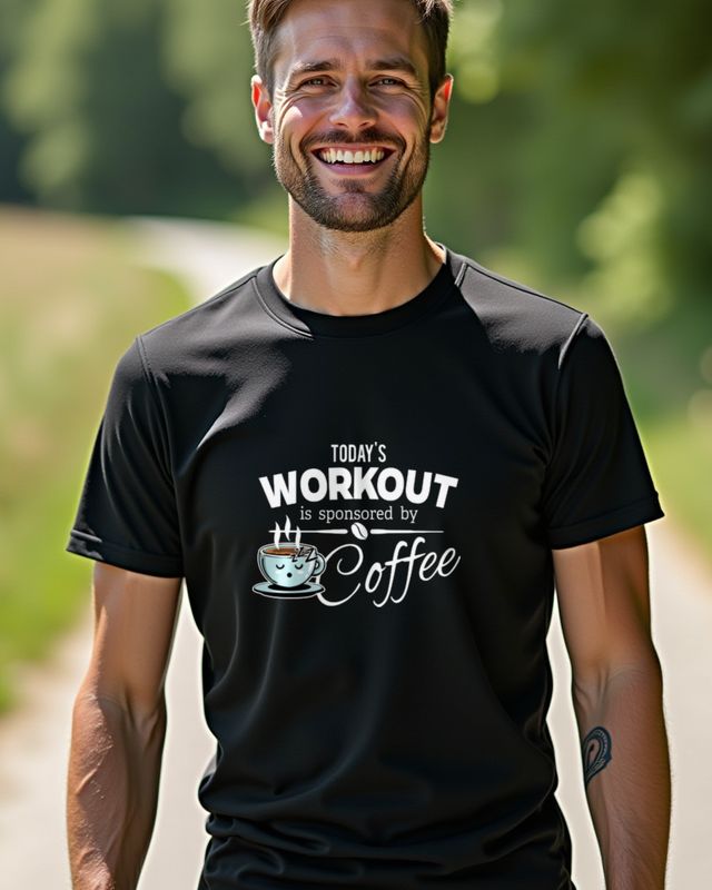 Kaffee statt Cardio - Lustiger Today’s Workout Spruch – T-Shirt