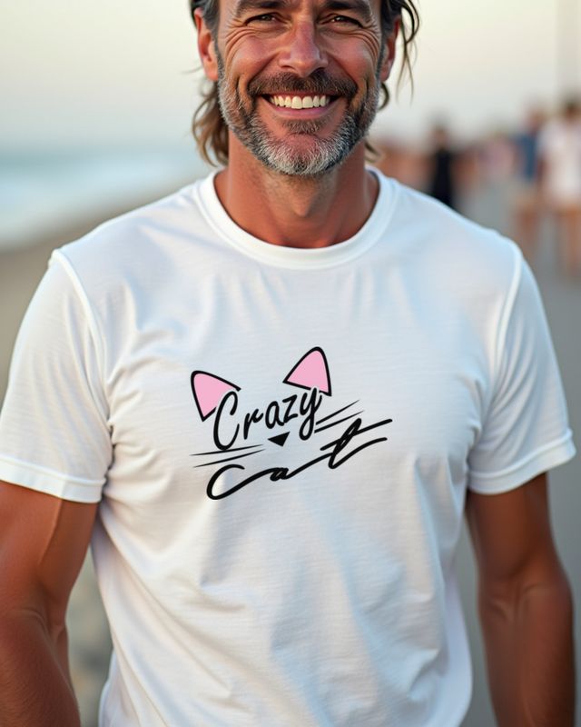 Cat with Pink Ears - Cute Cat Design for Cat Lovers โ T-Shirt
