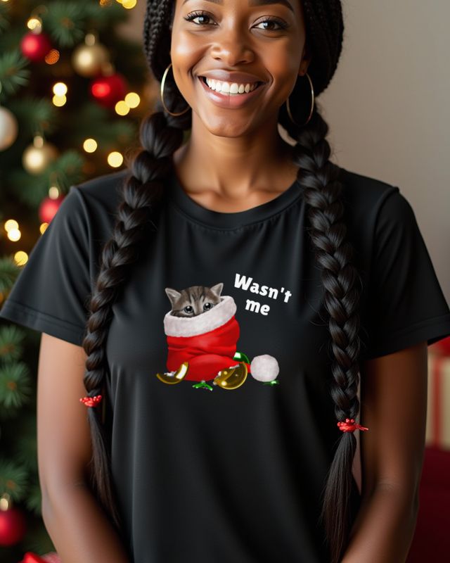 Katze Weihnachts Chaos - Wasn’t Me - Lustige Katze – T-Shirt