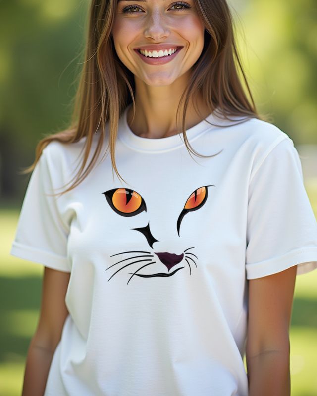 Katzen Portrait - Samtpfote Motiv für Damen und Herren – T-Shirt